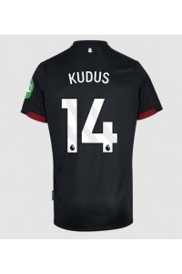 West Ham United Mohammed Kudus #14 Jalkapallovaatteet Vieraspaita 2024-25 Lyhythihainen